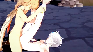Genshin Full force Yaoi - Aether and Kazuha Footjob and bareback with creampie - Cissy crossdress Japanese Asian Manga Anime Film  Game Porn Gay